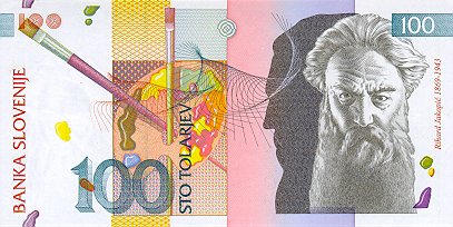 100 Slovenian tolarjev bill